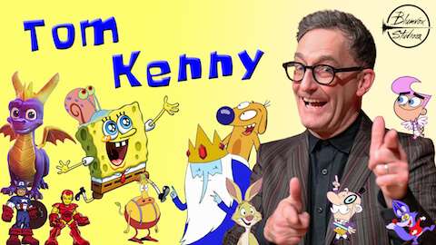 Tom Kenny - the voice of Spongebob surrounded by popular characters